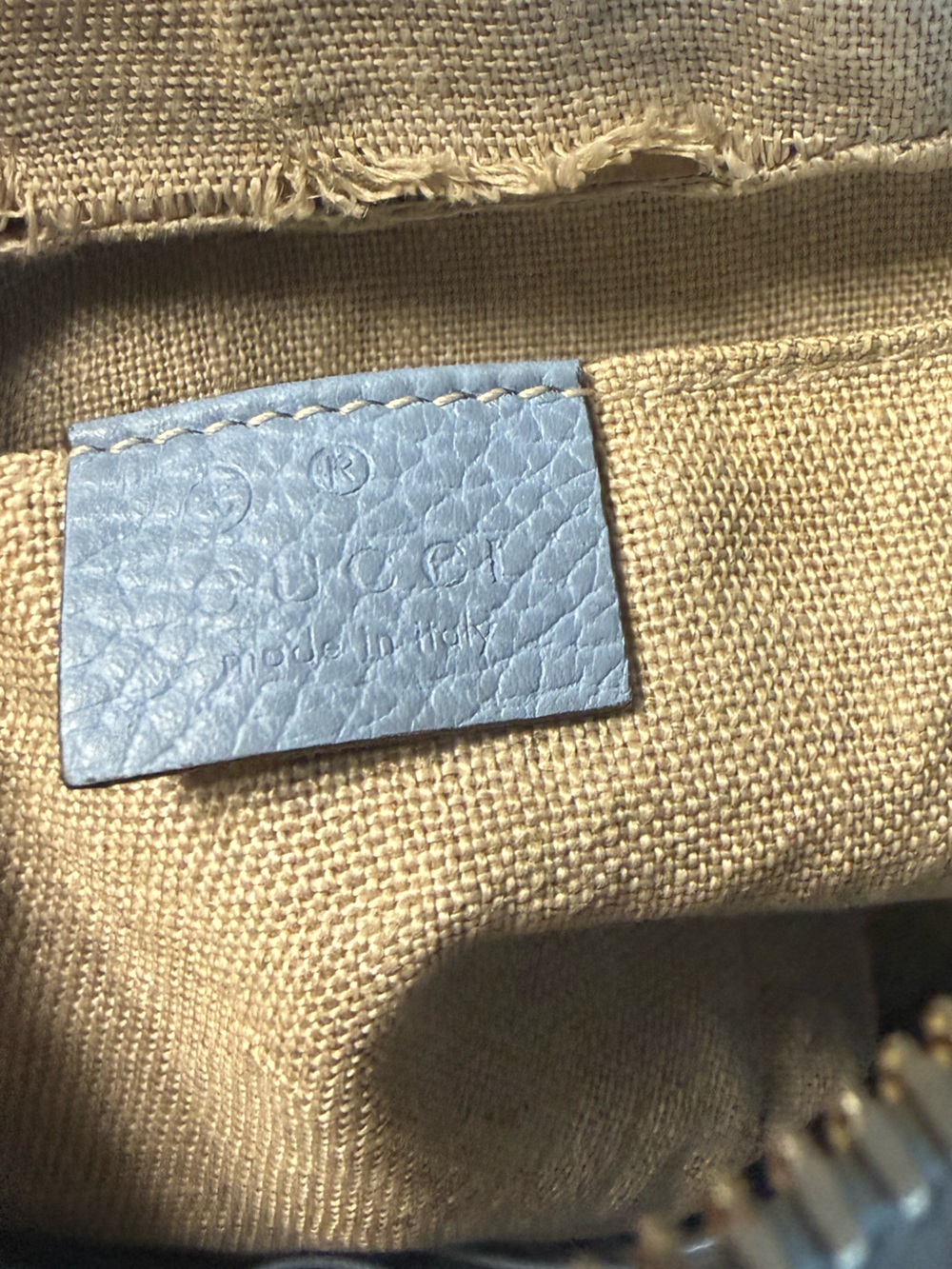 Gucci Bree GG Supreme Blue & Brown Canvas & Leather Crossbody Camera Bag - Picture 9 of 10